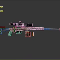Tan Sniper Rifle With Scope Magazine And Bullets On Reflective Grey Surface