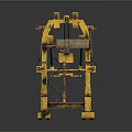 Yellow Heavy Duty Industrial Crane With Extended Boom And Cargo Lifting Structure