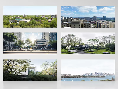 Aerial Urban Planning Master View With City Layout Green Spaces And River 3d model