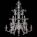 Ornate Crystal Chandelier With Intricate Candle Shaped Arms And Classic Design