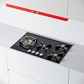 Modern gas stove multi-eye gas stove range hood stove cabinet 3d model