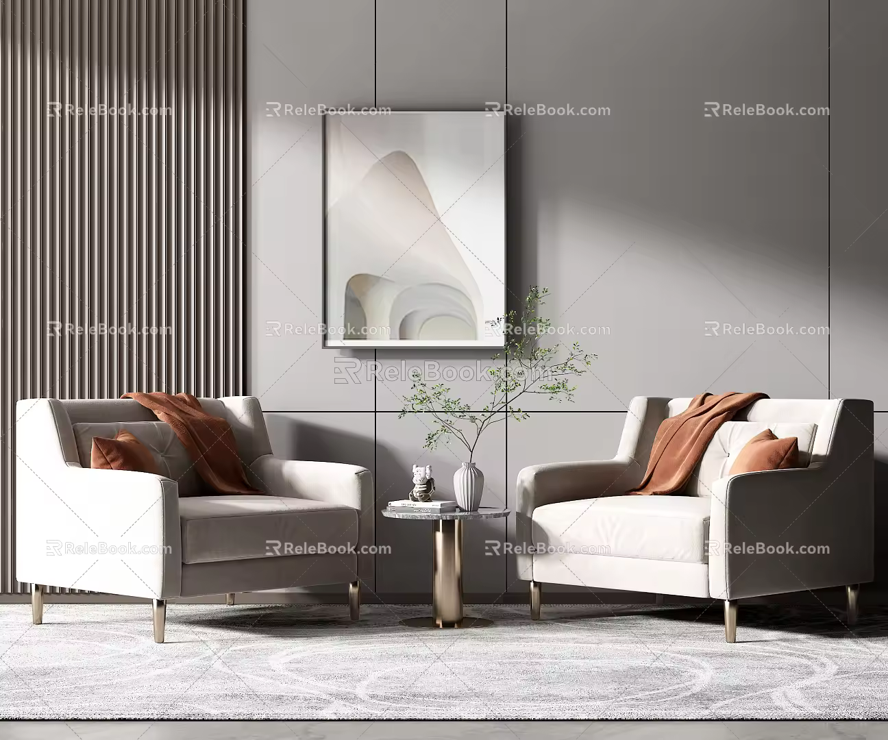 Light Luxury Casual Sofa Combination Single Sofa 3d model