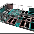 Indoor Play Equipment Trampoline Park With Multiple Areas Safety Enclosures And Colorful Design