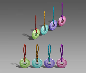 Three-Shading Two-Shading Jade Peibao Jade Heshibi Round Jade Game Wind Hand-painted Wind Realistic Wind Low Face Number 3d model