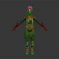 3D Fantasy Character With White Hair Orange Scarf Brown Outfit And Red Boots