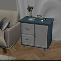 Modern Blue And White Entryway Cabinet Sideboard With Vase Books Phone In Living Room