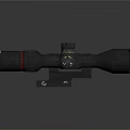 Tactical Rifle Scope With Red Stripe And Adjustment Knobs Mounted Base