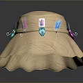 Beige Fisherman Hat With Colorful Feather Decorations For Daily Use