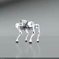 White Quadruped Electronic Robot Featuring Mechanical Legs And Smart Design