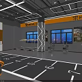 Modern Fitness Studio Interior With Wooden Flooring Gray Walls Ceiling Lights Mirrors And Fitness Balls