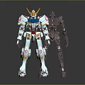 Robot Character Models Featuring White Blue Red And Gray Color Designs 3d model