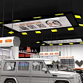 4S Auto Service Center Exterior with Parked Cars and Professional Maintenance Services