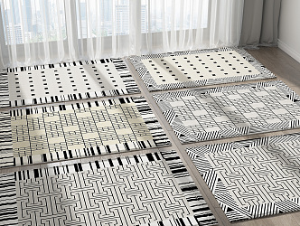 Modern Square Carpet Combo 3d model