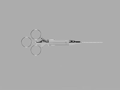 Professional Surgical Medical Instrument With Ring Shaped Handle And Slender Clamp Head 3d model