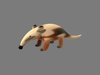 Realistic Reptile 3D Model With Long Snout And Brown White Body Features 3d model