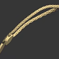 Elegant Braided Gold Necklace With Blue Gemstone And Ornate Decorative Pendants Design