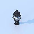 Elegant Black Decorative Lantern With Glass Globe And Sturdy Base Design 3d model