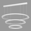 Modern Circular Pendant Lights With Multiple Gold White Black Hanging Rings Design