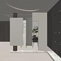 Modern Entrance Cream Small Cave Day Scarpa Stacked Entry Partition Entrance 3d model