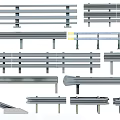 Different Design Styles of Metal Fence with Horizontal Rails and Vertical Posts