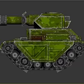 Green Military Tank 3D Model With Cannon Tracks And Detailed Armored Design