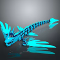Blue Dragon Game and Movie Character 3D Model with Scales and Wings