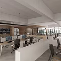 Modern Public Office Space With Open Layout Workstations Green Plants And Natural Light