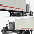Heavy Duty Commercial Box Truck Shown From Multiple Angles With Cargo Box