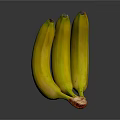 Ripe Fresh Yellow Bananas Bunch With Green Stems On Dark Background