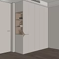 Modern White Wardrobe Interior With Sleek Design Open Shelves And Lighting