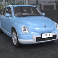 Light Blue Ora Retro Style Car With Round Headlights And Curved Body Design
