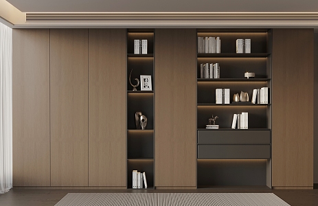 Italian Minimalist Bookcase 3d model