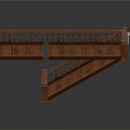 Wooden Railing Components With Corner And Straight Sections And Decorative Posts