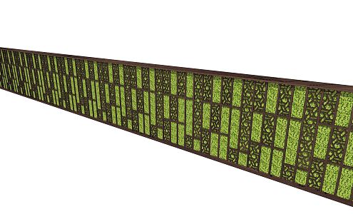 Modern plant wall characteristic grid green plant wall 3d model