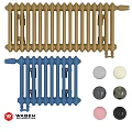 Stylish Golden And Blue Radiators With Colorful Decorative Balls For Home Heating