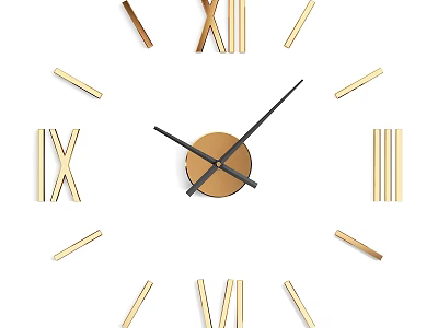 Minimalist Wall Clock Design With Roman Numerals And Black Hands On White Dial 3d model