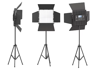 Professional Adjustable Floor Lamp With Tripod Base Softbox And Control Panel 3d model