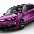 Purple SUV Exterior And High Tech Interior With Digital Screens 3d model