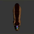 3D Rendered Unicorn Head With Brown Mane And Blue White Spiral Horn