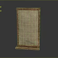 Wooden Photo Frame With Brown Border And Beige Inner Panel On Dark Reflective Surface
