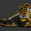Yellow Black And White Football Boots With Studded Soles And Laces