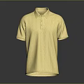 Yellow Polo Shirt With Short Sleeves Classic Collar And Plain Design