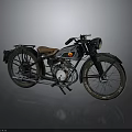 Vintage Classic Motorcycle With Brown Leather Seat Chrome Details And Fuel Tank Logo