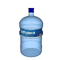 Crystal Pura Large Blue Water Bottle With Transparent Plastic And Blue Cap