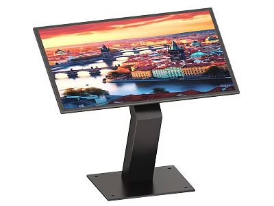 Commercial Equipment Display Monitor With Black Stand And High Definition Screen For Business 3d model