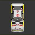 Audi Race Car Model With White Yellow Red Stripes And Sponsor Logos Number 2
