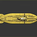 Yellow Submarine Model With SAGA Lettering And Streamlined Yellow Hull Design