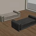 Modern Fabric Bench Shoe Changing Stool Sofa Stool 3d model