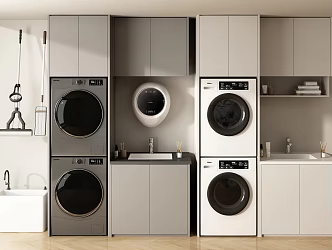 Washing Machine Cabinet Washing Machine Balcony Cabinet Wall Mounted Washer Mini Washer Dryer 3d model