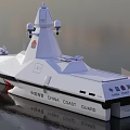 White Chinese Coast Guard Yacht With Small Boat And Number 31301 On Water